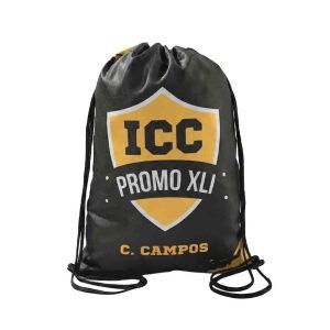 Tula deportiva impermeable personalizada con sublimación full color y logo para empresas